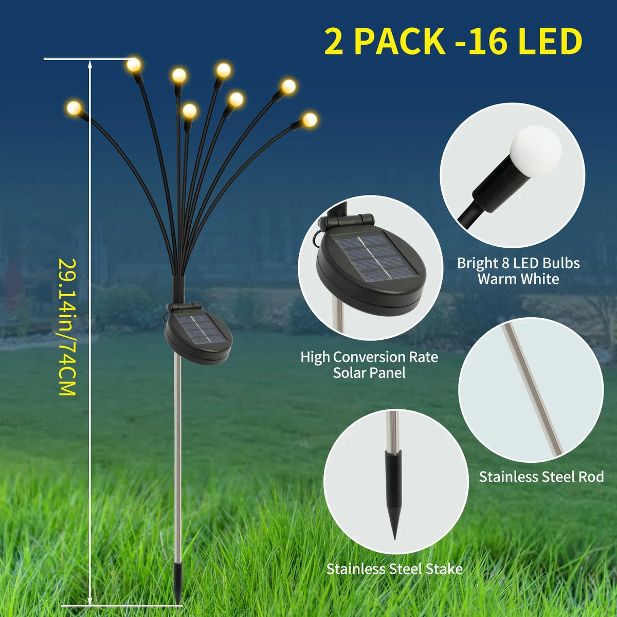 Solar Firefly Garden Lights Waterproof Outdoor Flexible
