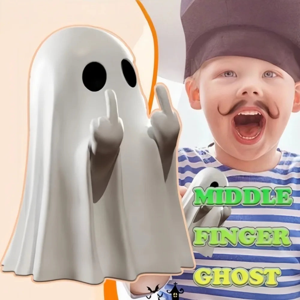 Whimsical Ghost Resin Figurine Spooky Halloween Shelf Decor