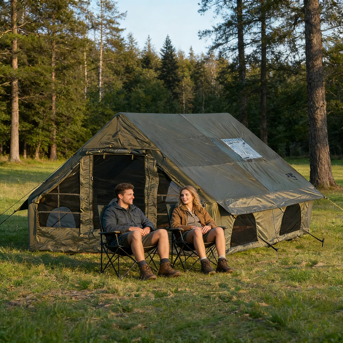 PAKICETUS Inflatable Camping Tent With Skylight and Air Pump