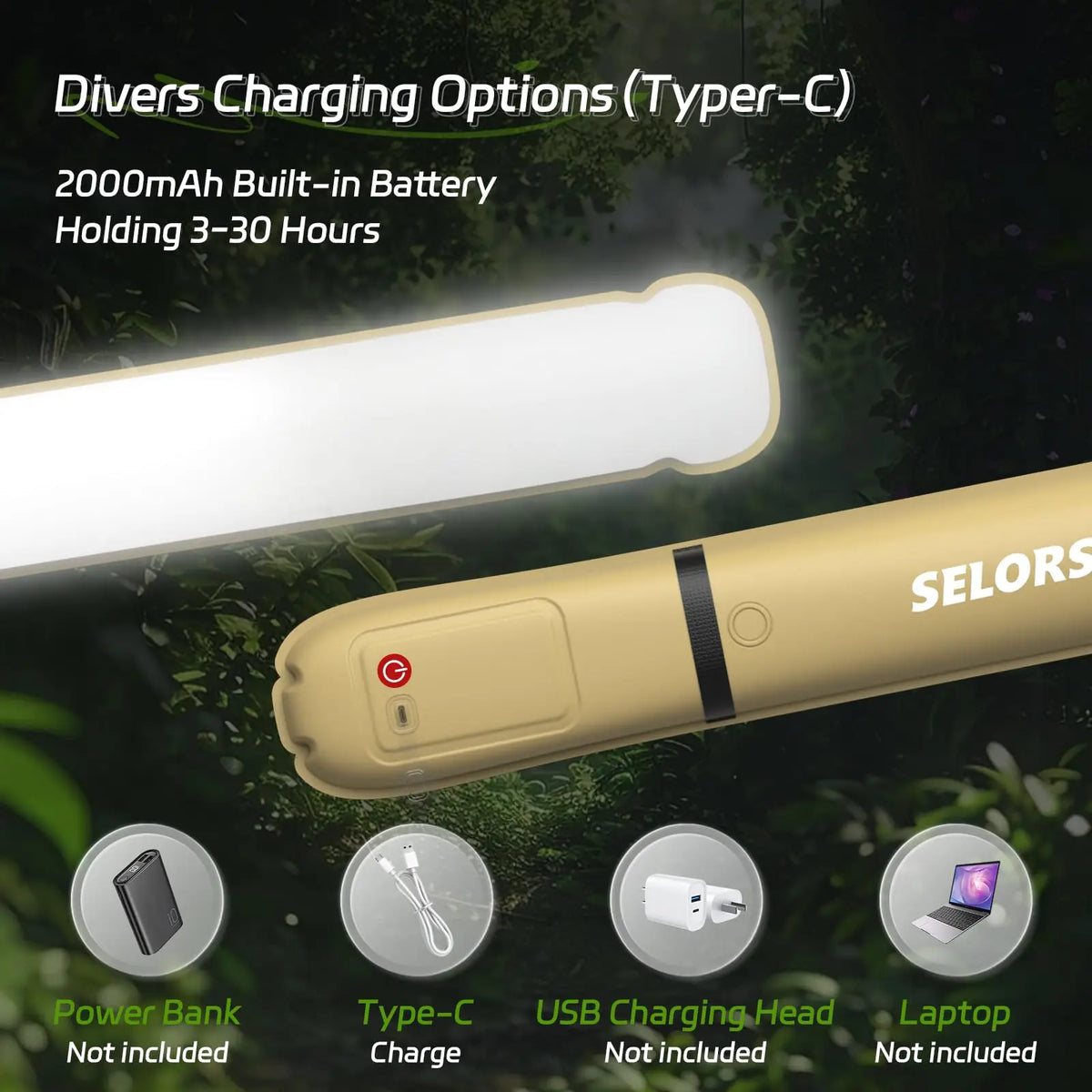 Selorss Rechargeable Inflatable Camping Tent Lamp