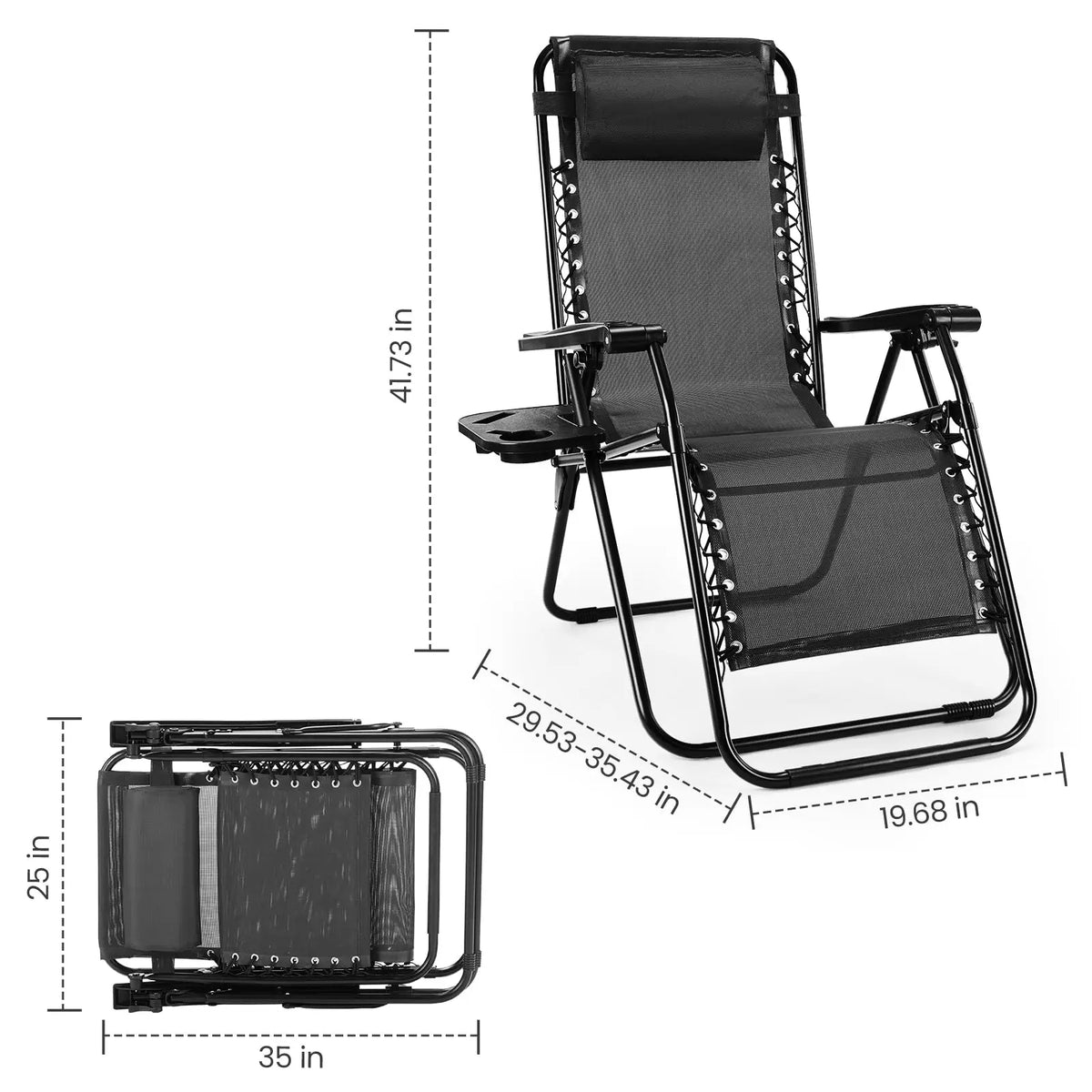 JHK Zero Gravity Portable Outdoor Lounge Chair