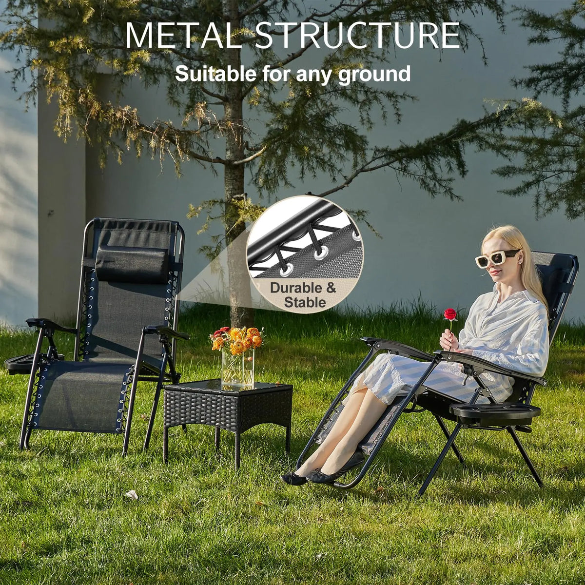 JHK Zero Gravity Portable Outdoor Lounge Chair