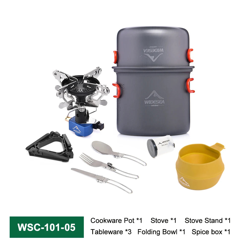 Widesea Portable Aluminum Camping Cookware Set