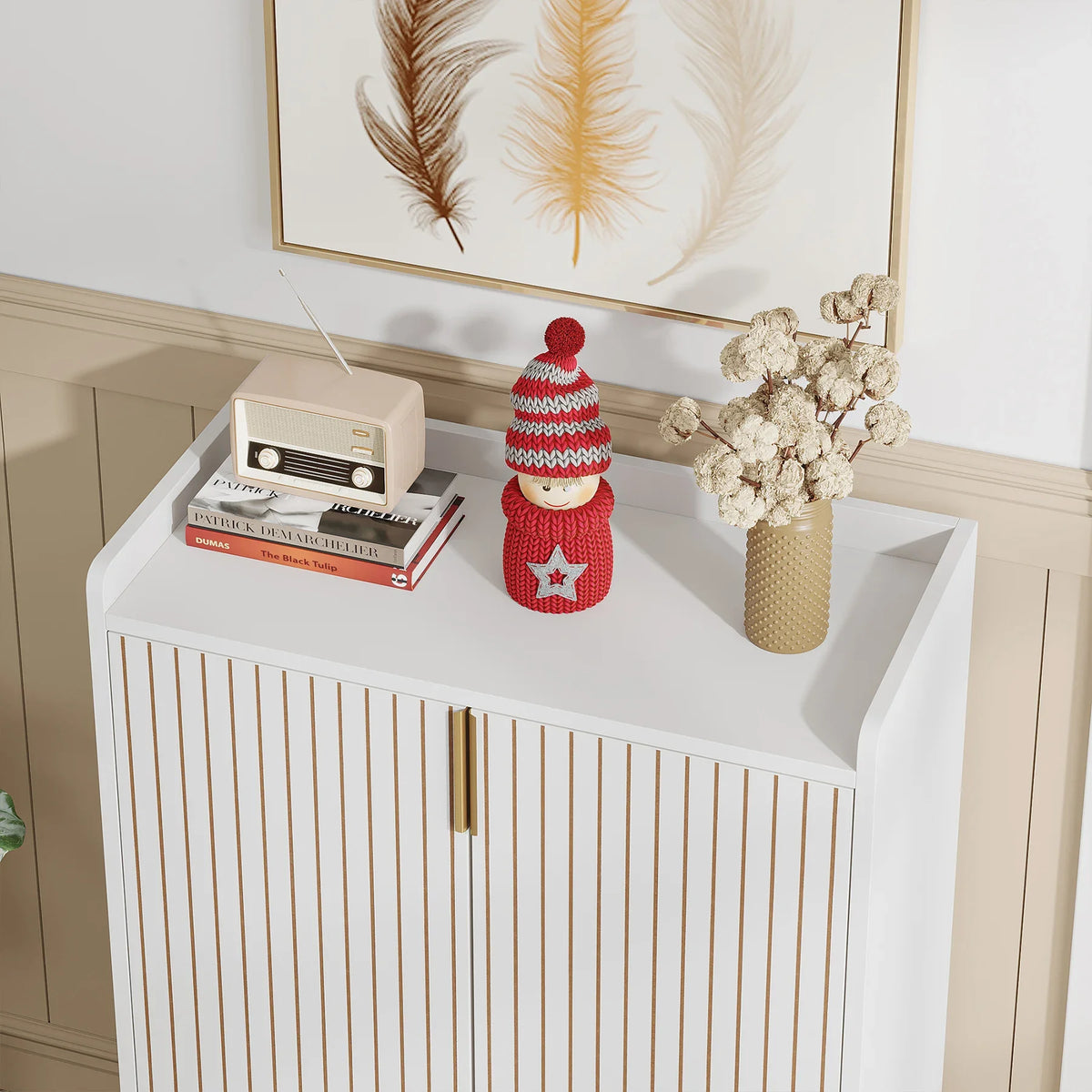 Tribesigns Modern Wood Shoe Cabinet