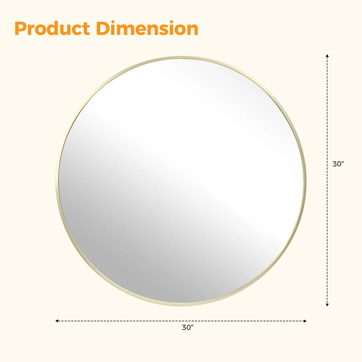 MCQ Round Wall Mirror 20 Inch to 30 Inch Shatterproof Design Bathroom Mirrors for Over Sink Wall Decor for Bathroom Entryway Bedroom