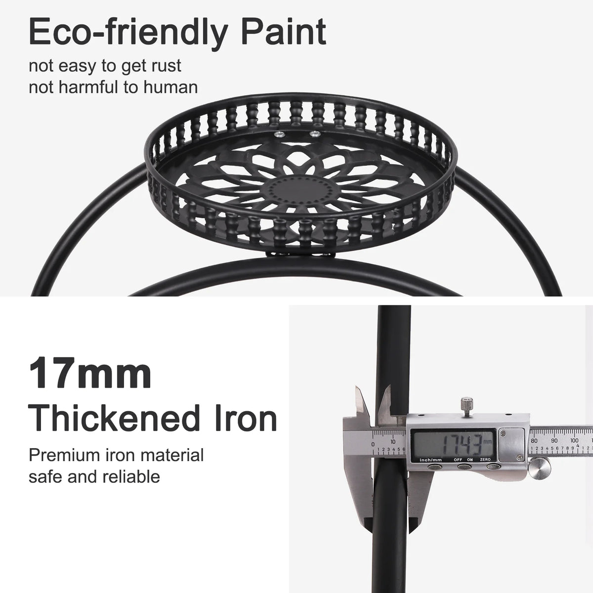 Rolling Metal Plant Stand With Multi Tier Display Shelves