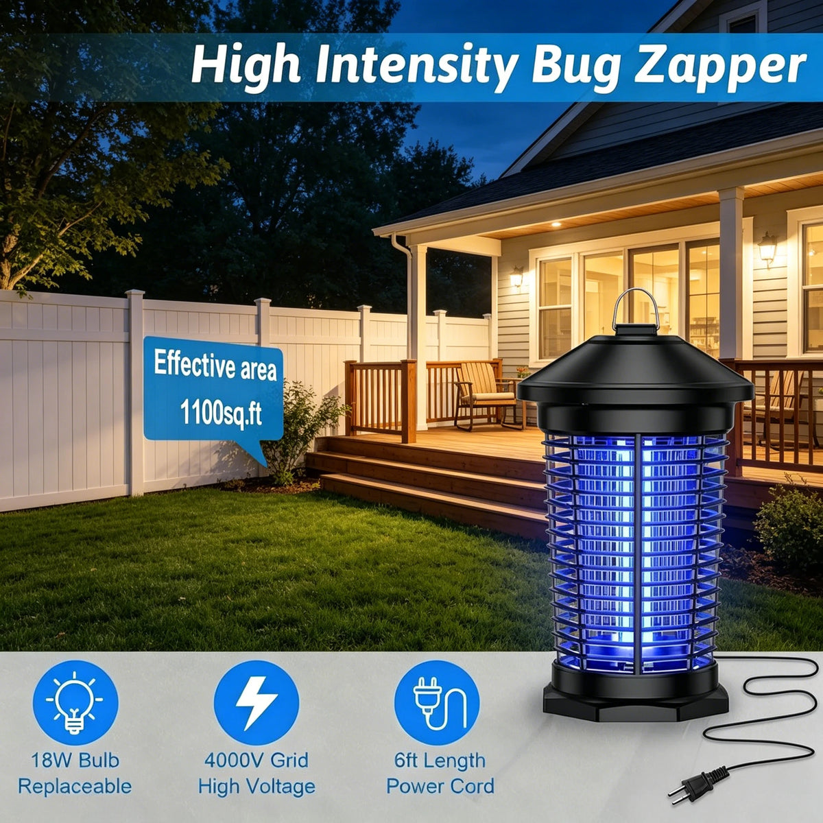 Electric Bug Zapper Lantern For Indoor Outdoor Insect Control