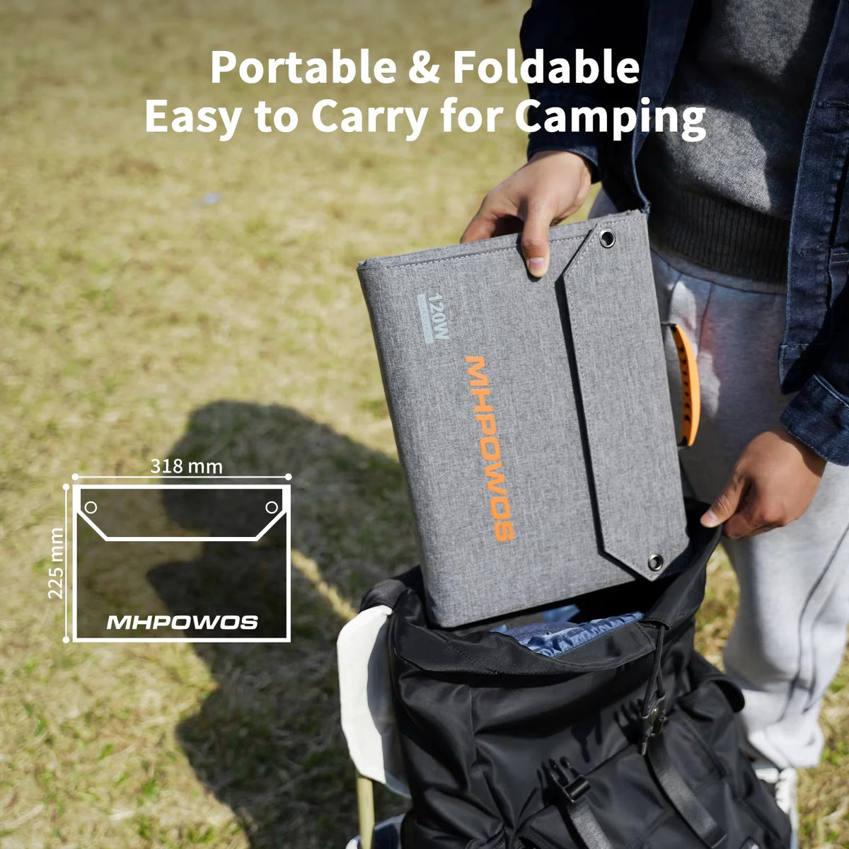 MHPOWOS 120W Foldable Solar Panel Portable Charger