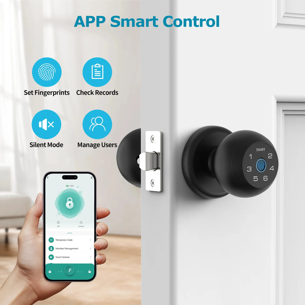 Viladepot Fingerprint Smart Lock For Interior Doors