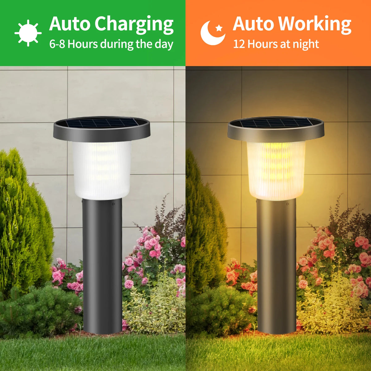 Intelamp Solar LED Pathway Lights For Lawn And Garden