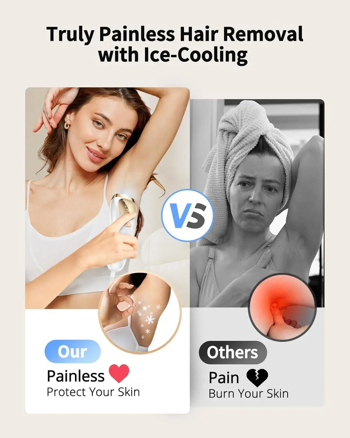 Lysmoski Painless Ice Cooling IPL Hair Remover