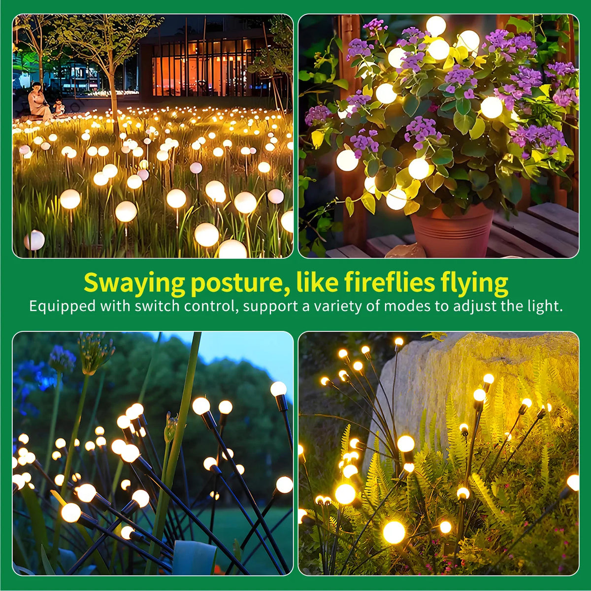 Solar Firefly Garden Lights Waterproof Outdoor Flexible