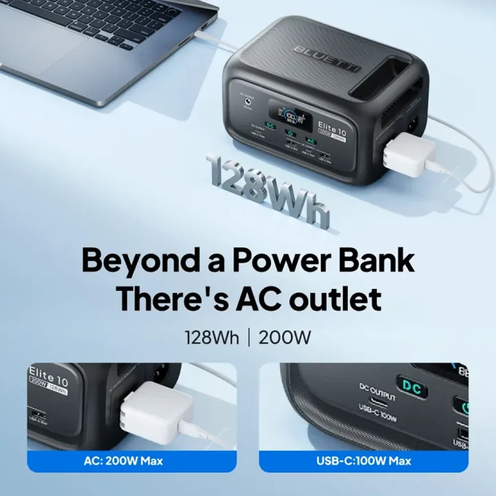 Bluetti Elite 10 128Wh LiFePo4 Mini Power Station