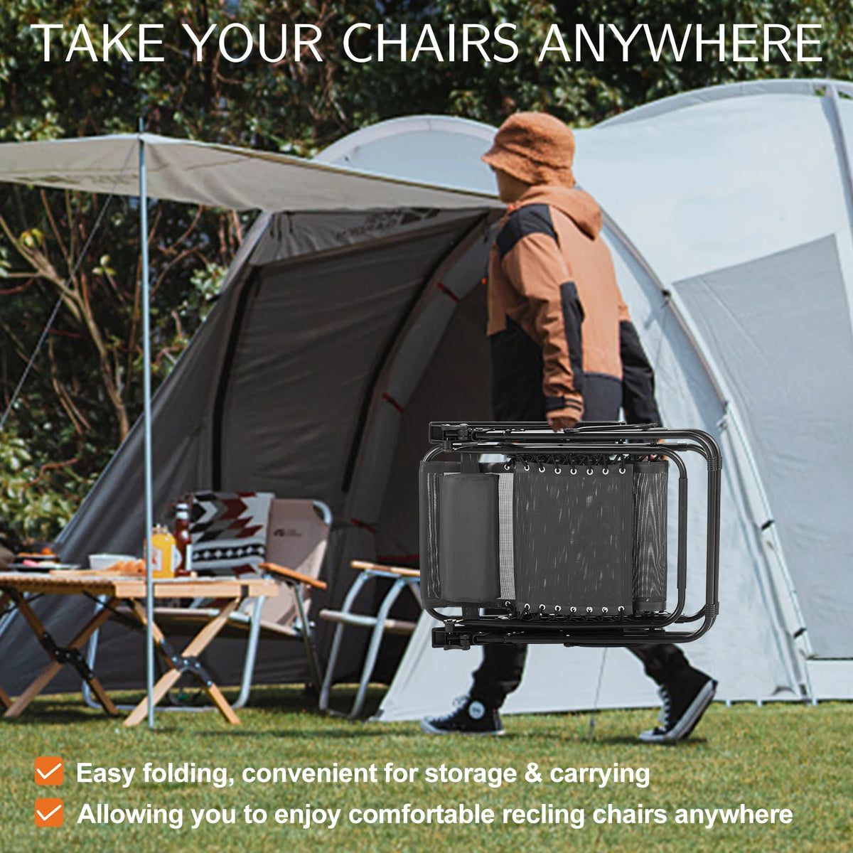 JHK Zero Gravity Portable Outdoor Lounge Chair