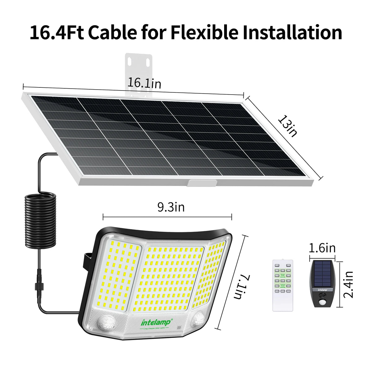 Intelamp Solar Outdoor Flood Light With Dual Sensors