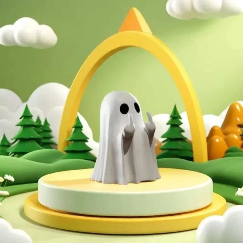 Whimsical Ghost Resin Figurine Spooky Halloween Shelf Decor