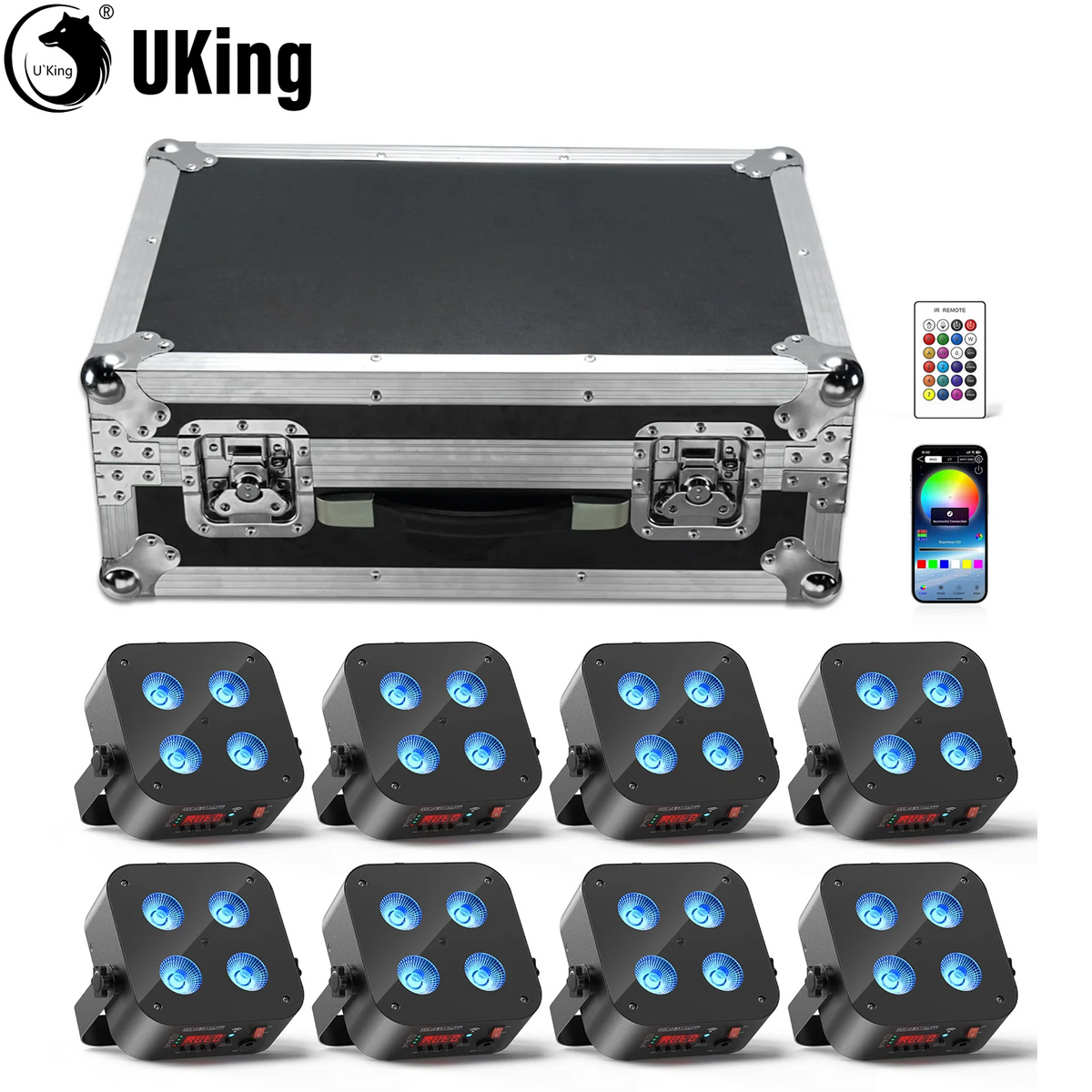 U'King Mini Rechargeable Par Stage Lights With Case