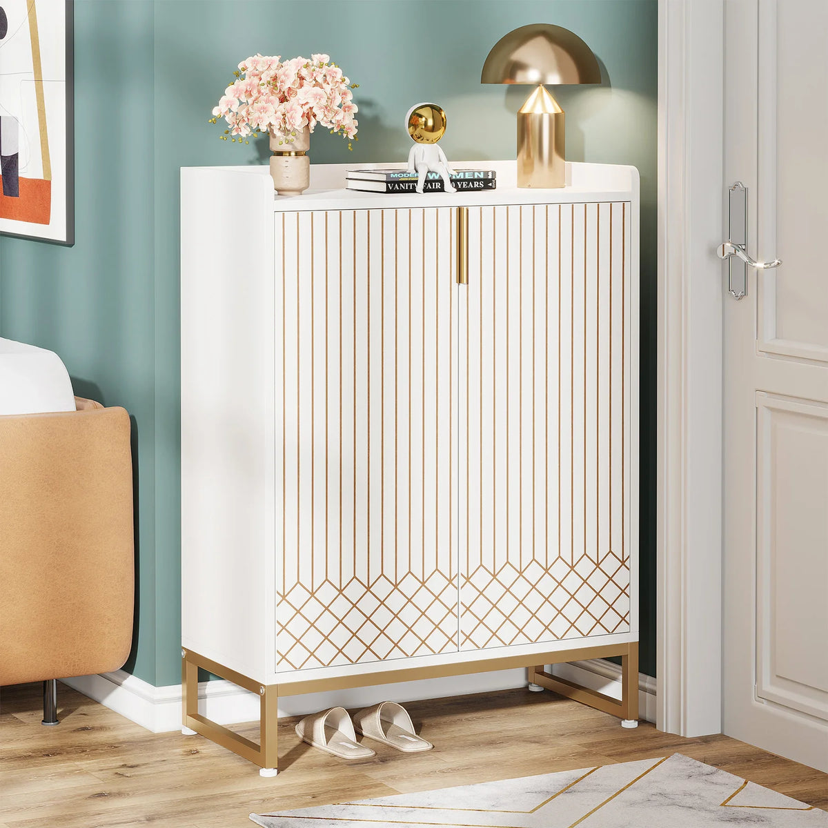 Tribesigns Modern Wood Shoe Cabinet