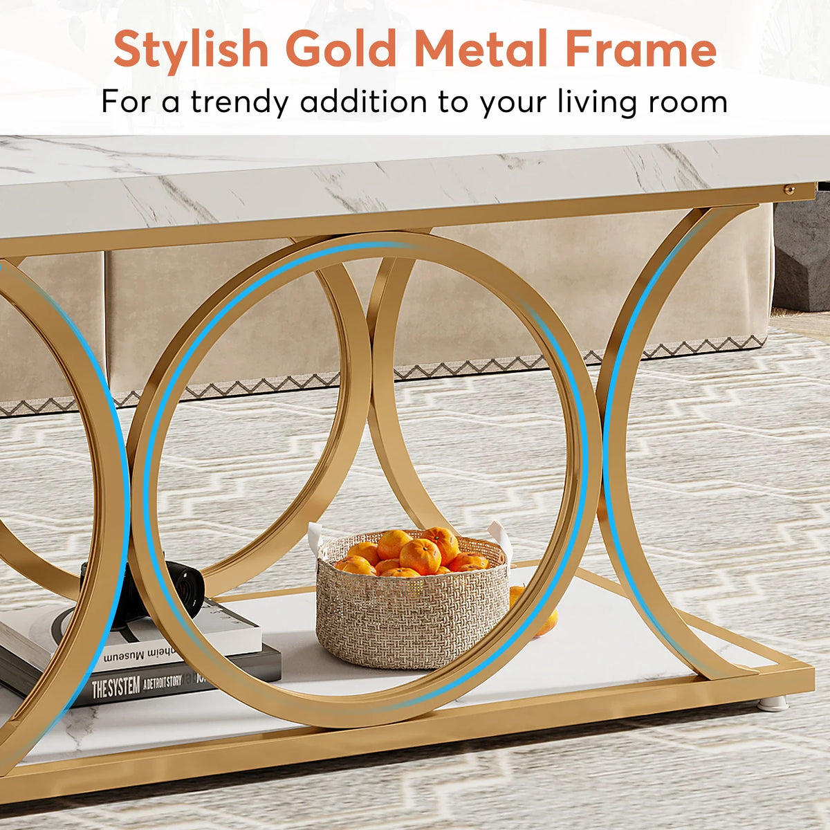 Tribesigns Modern Rectangle Wooden Coffee Table