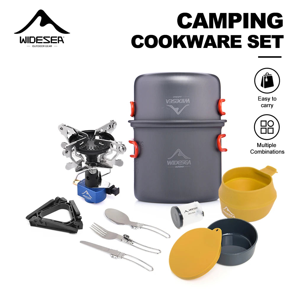 Widesea Portable Aluminum Camping Cookware Set