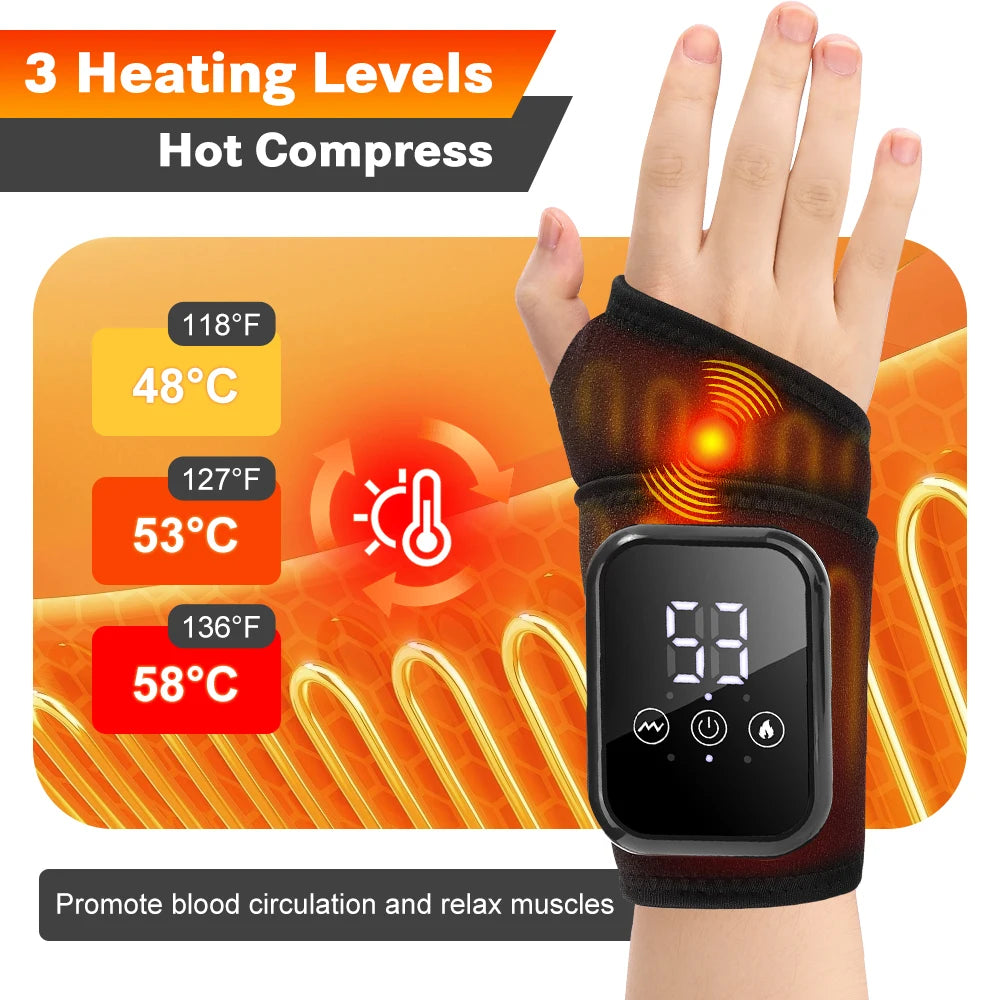 Agdoad Heated Wrist Massager Brace With Vibration