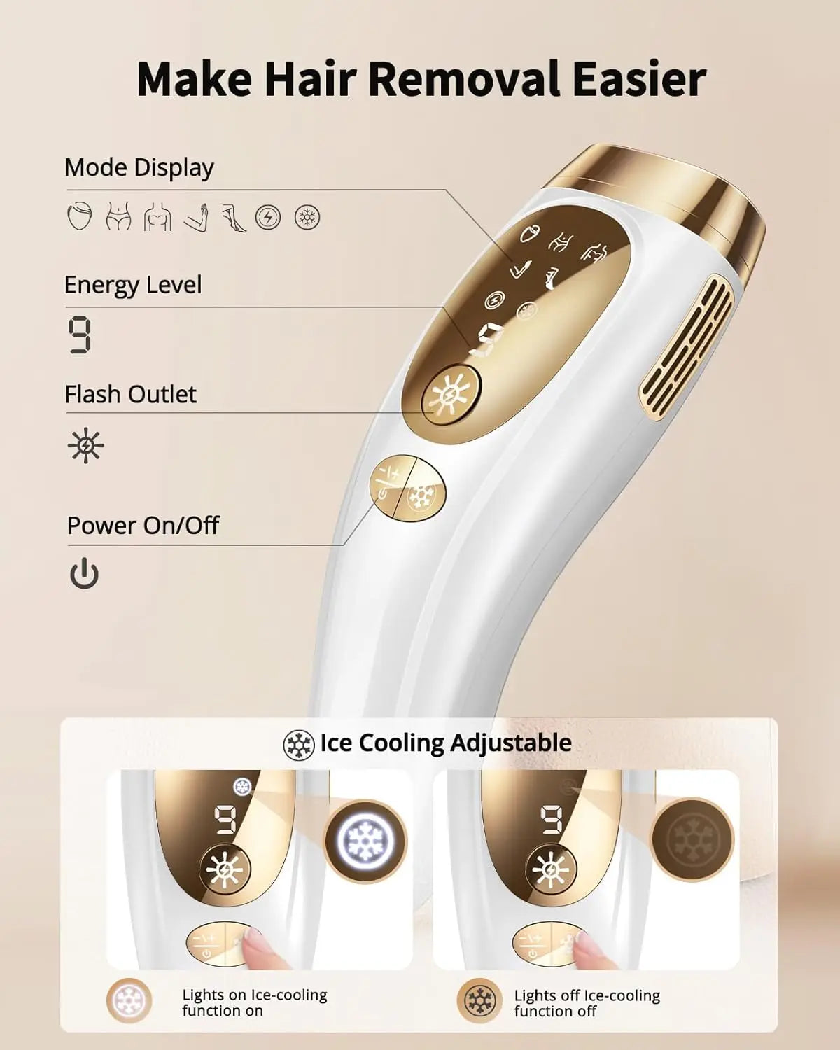 Lysmoski Painless Ice Cooling IPL Hair Remover