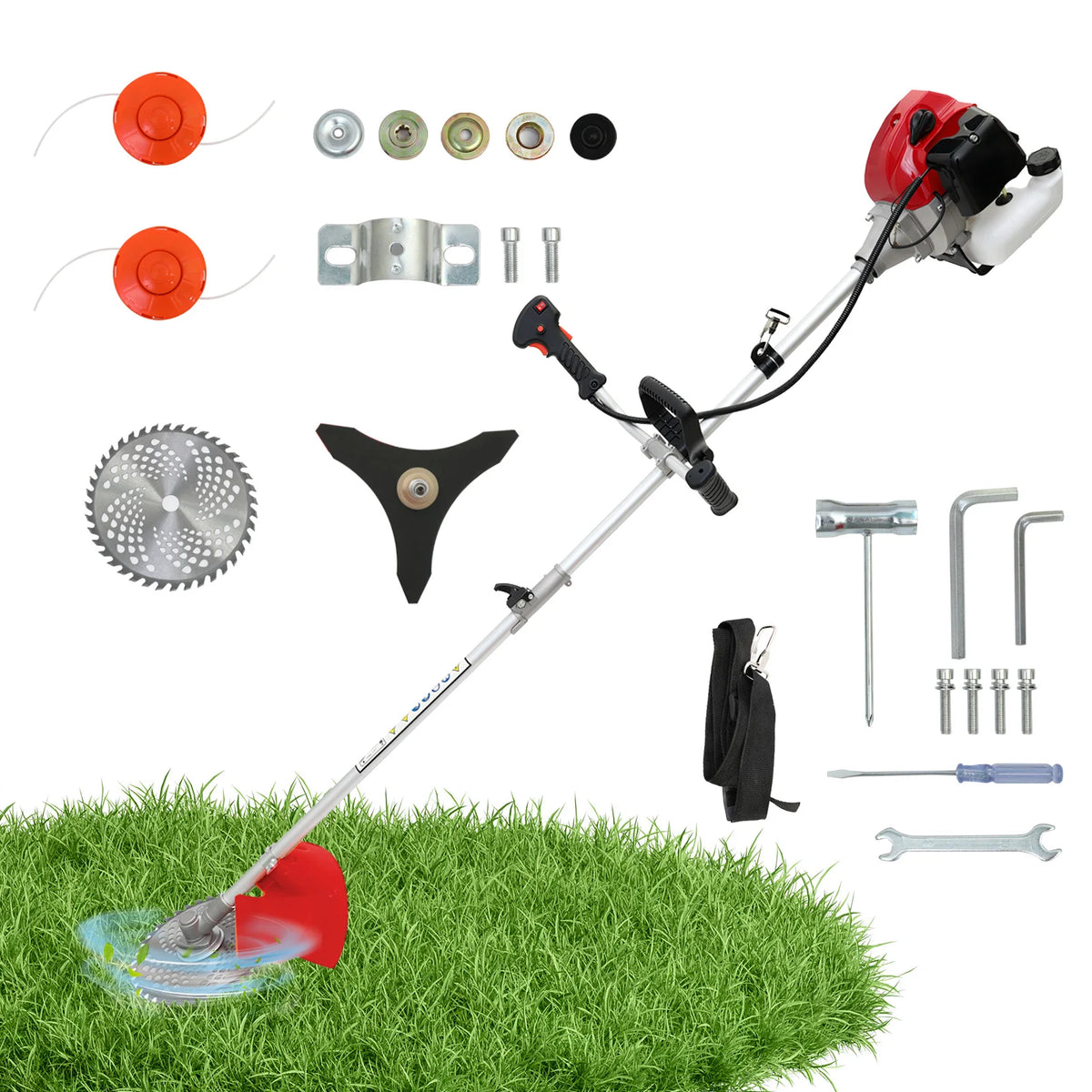 52cc 4-In-1 Gas Engine Garden Trimmer And Mower