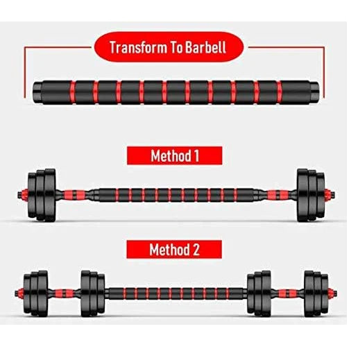 Adjustable Convertible Dumbbell And Barbell Set