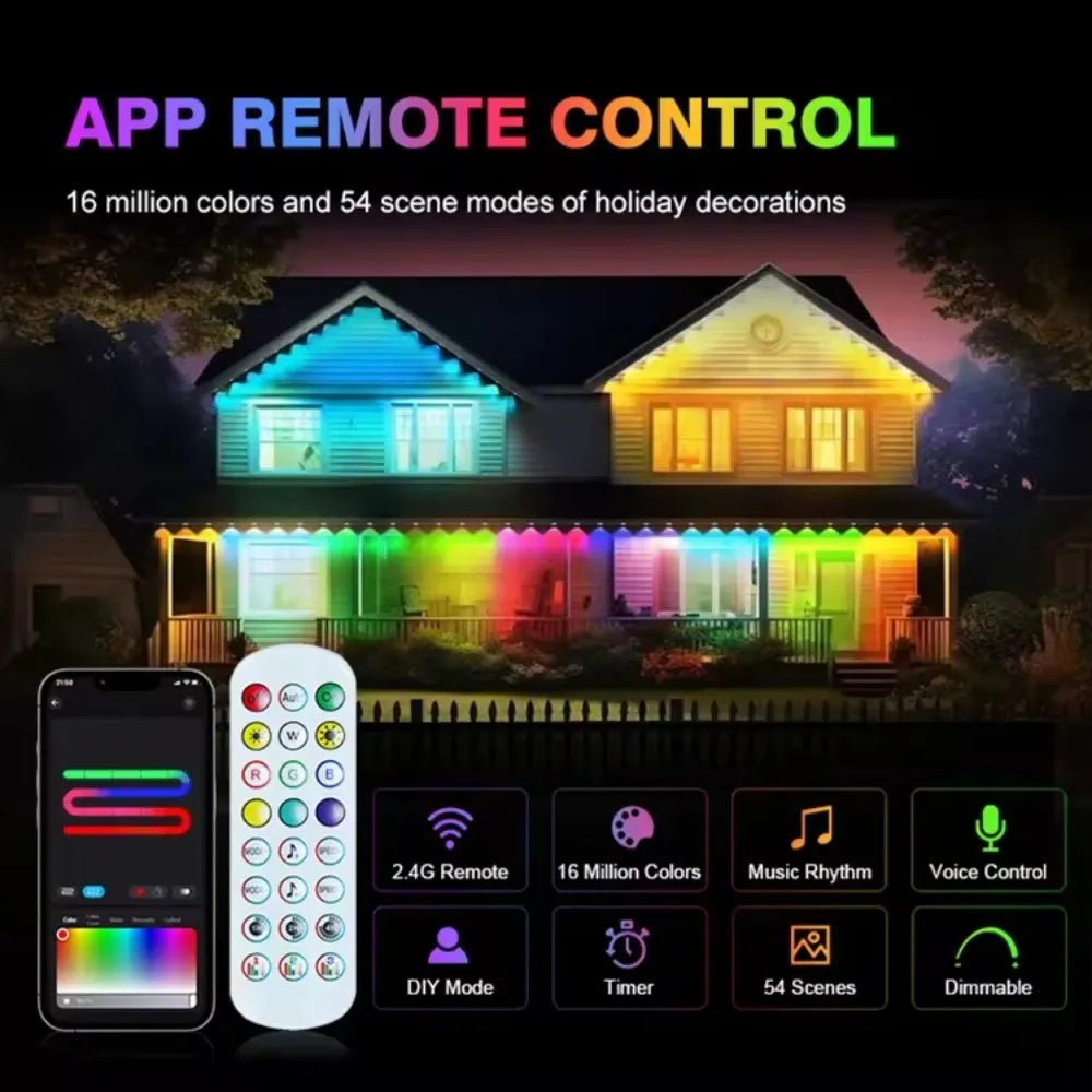 MIMIRGB Smart Outdoor LED String Lights With App Control