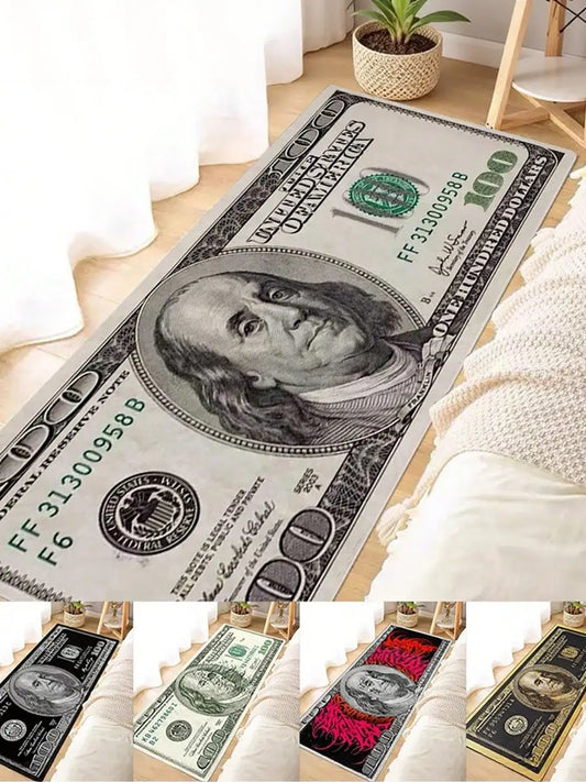 American Portrait Dollar Bill Pattern Rug