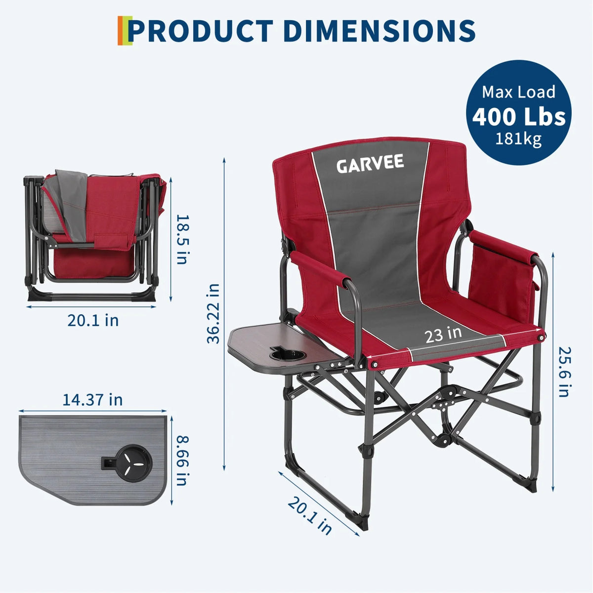 HiMISS Heavy Duty Folding Director Camping Chair