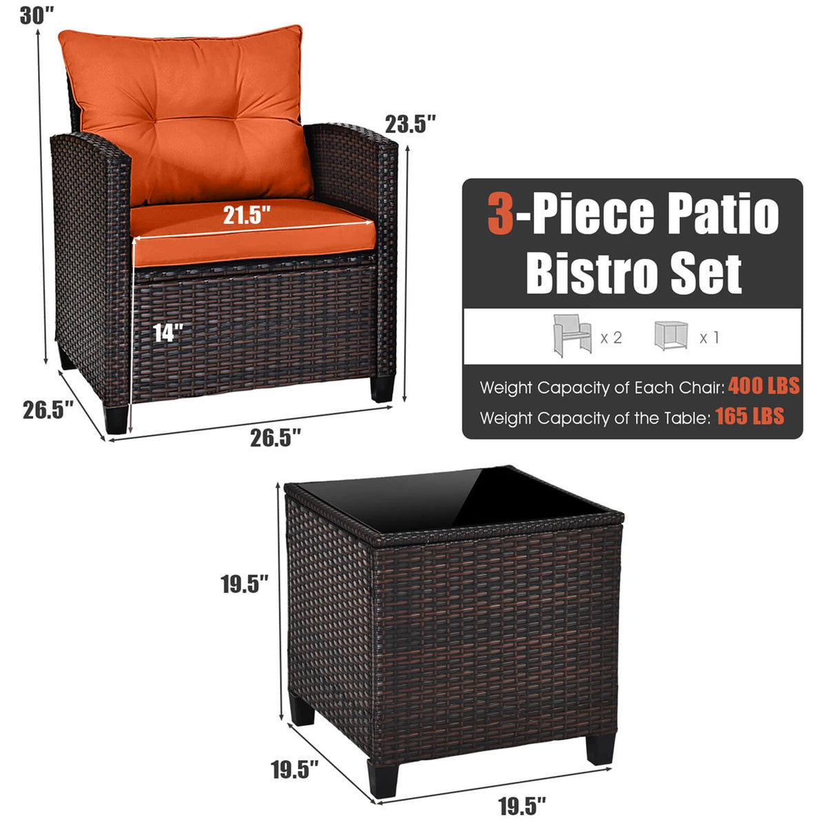 Homasis Patio Rattan Conversation Set With Cushioned Sofa
