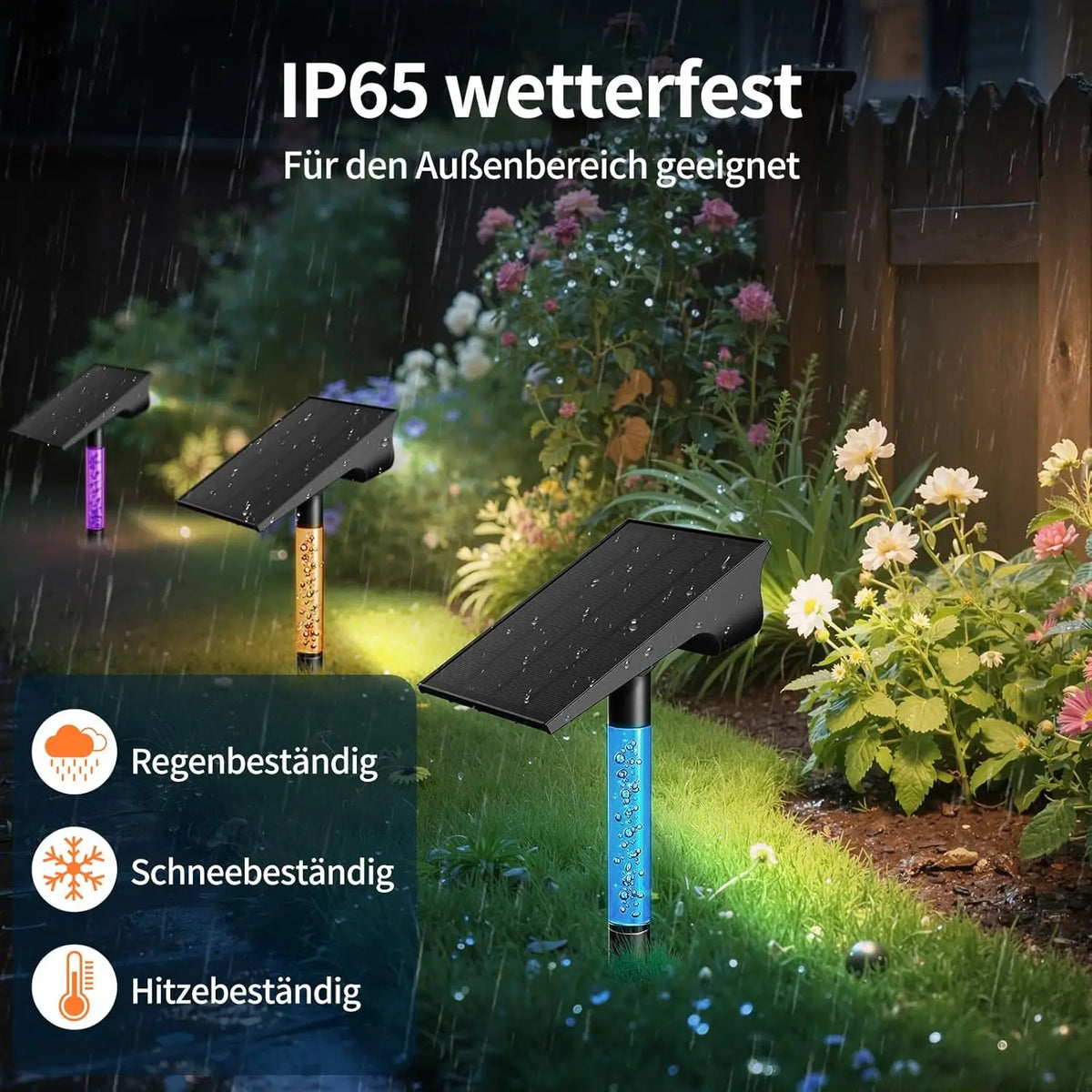 intelamp Long Battery Life 4000mah 2 Pack Outdoor Solar Spotlights 3 Color Modes Lawn Tree Light For Landscape Pathway Patio