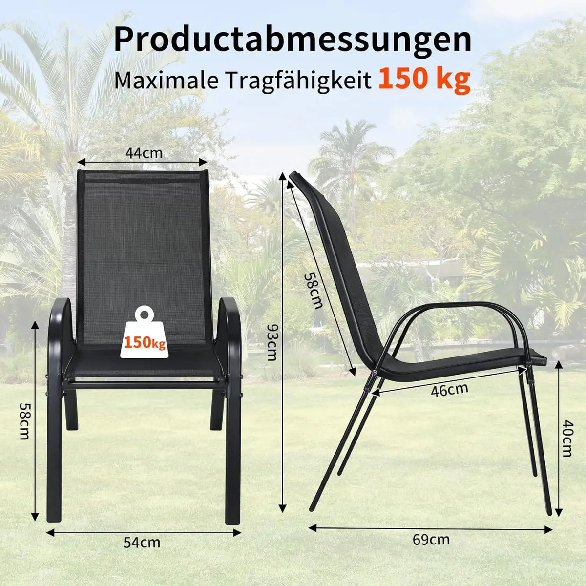 Heavy Duty Steel Folding Outdoor Garden Chair