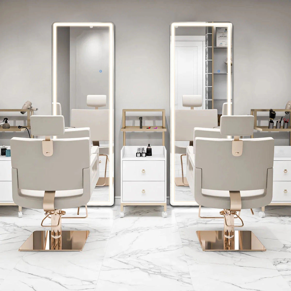 MCQ 64x21 Inch Led Rectangle Full Length Mirror with Stand Full Body Wall Mounted Aluminum Alloy Frame Mirror Modern Wall Mount Vanity Mirror for Home