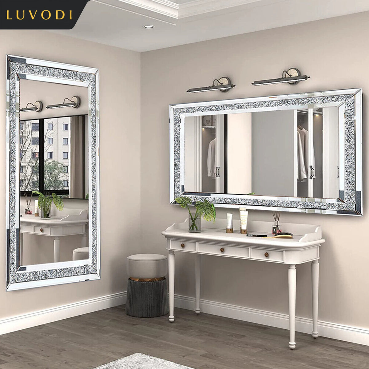 Luvodi Crystal Rhinestone Vanity Mirror