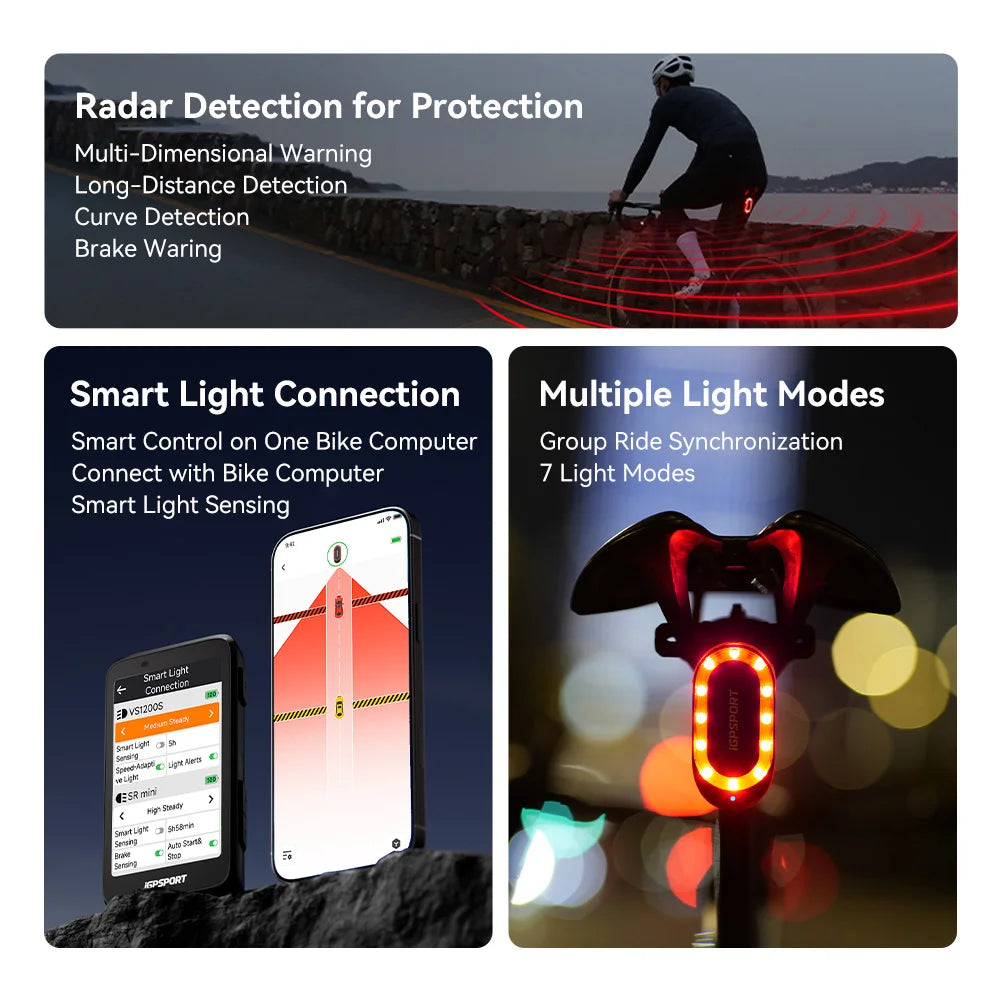 iGPSPORT SRmini Radar Cycling Tail Light