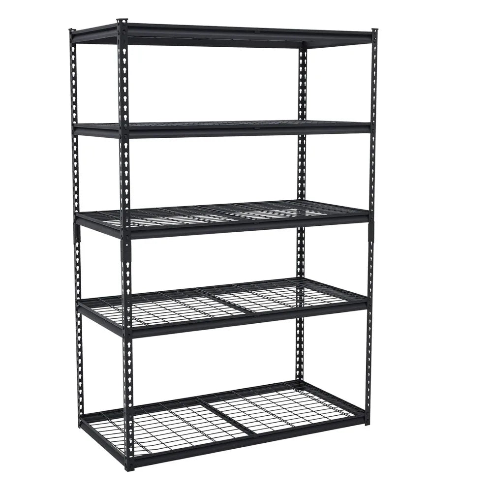 2500LBS 48“ Heavy Duty Storage Shelving Unit 5 Tier Adjustable Metal Garage Shelf Steel Storage Rack Organizer for Workshop Kitchen Pantry Basement Warehouse