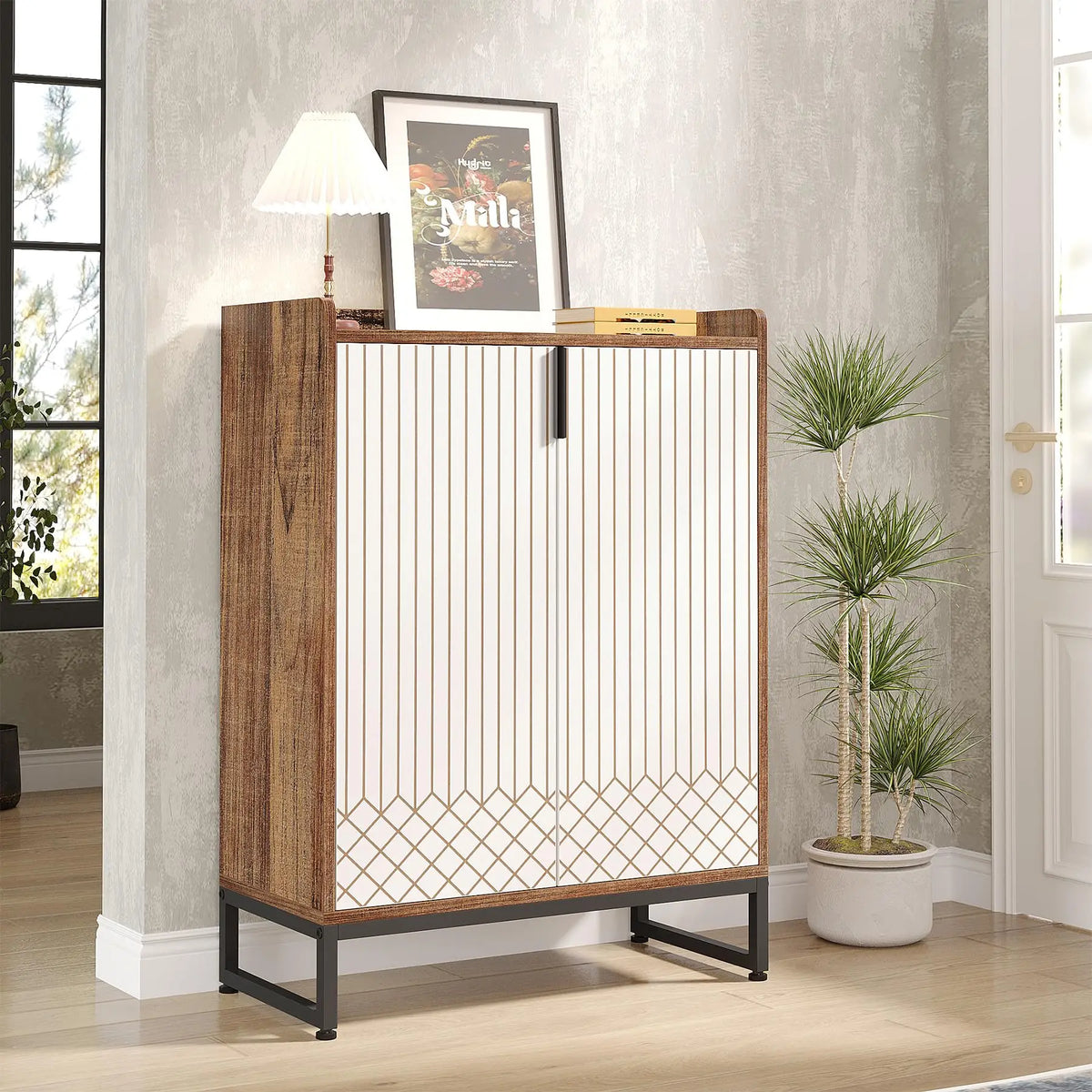 Tribesigns Modern Wood Shoe Cabinet