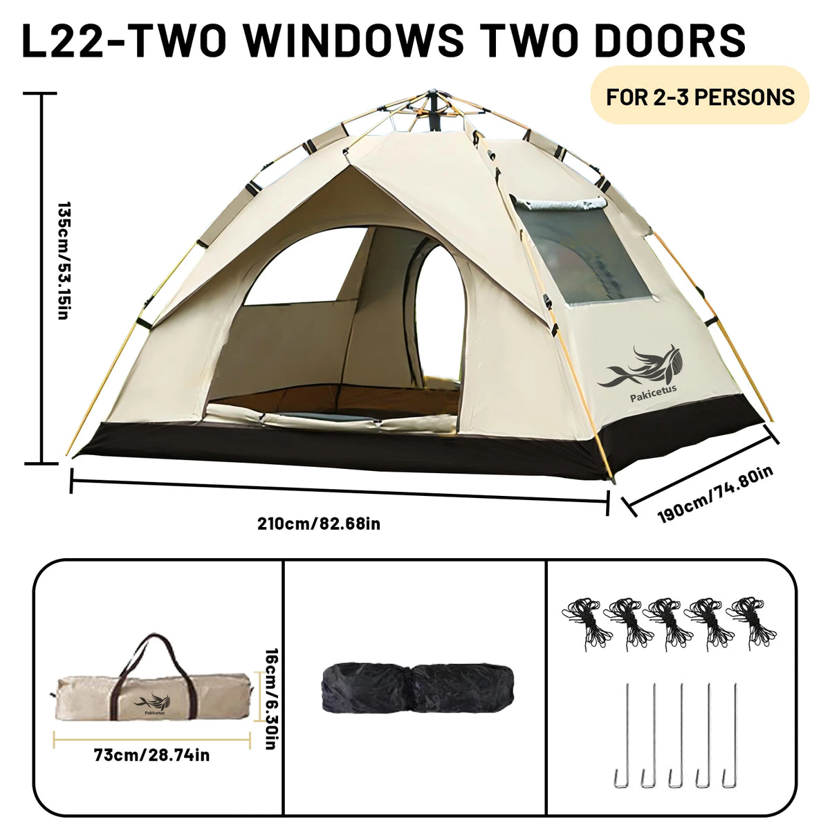 Pakicetus Instant Pop Up Waterproof Sunshade Canopy