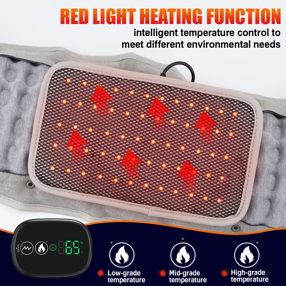 Moajaza Heated Waist Massager With Lumbar Support Belt