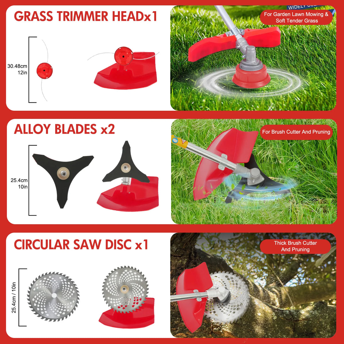 52cc 4-In-1 Gas Engine Garden Trimmer And Mower