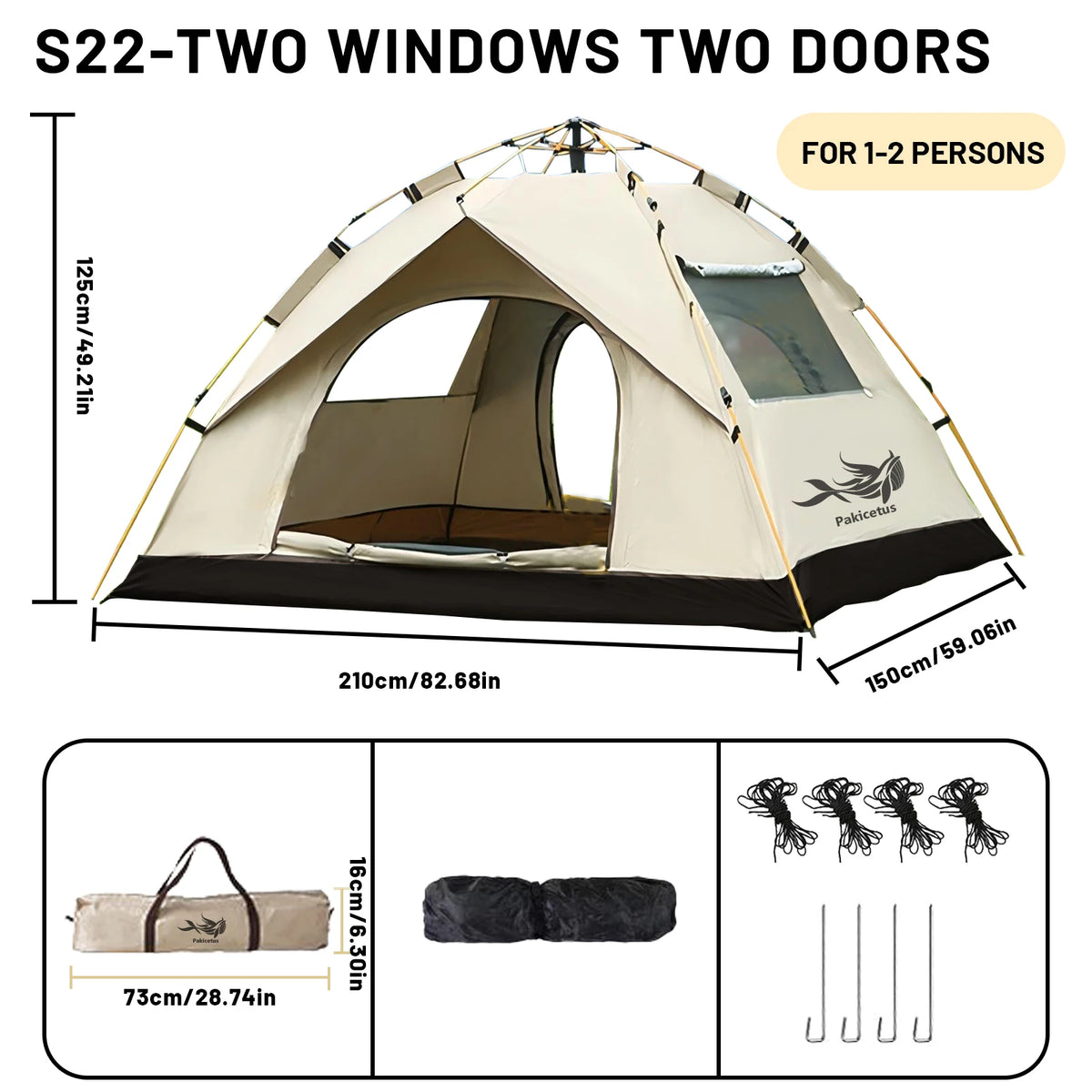 Pakicetus Automatic Pop Up Camping Tent
