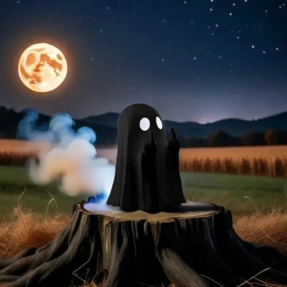 Whimsical Ghost Resin Figurine Spooky Halloween Shelf Decor