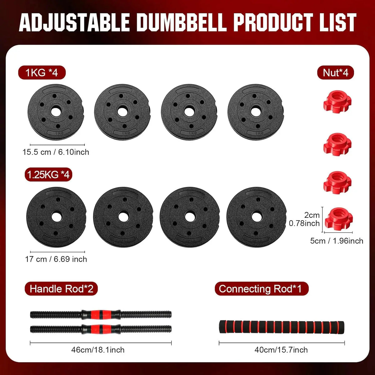 Adjustable Convertible Dumbbell And Barbell Set