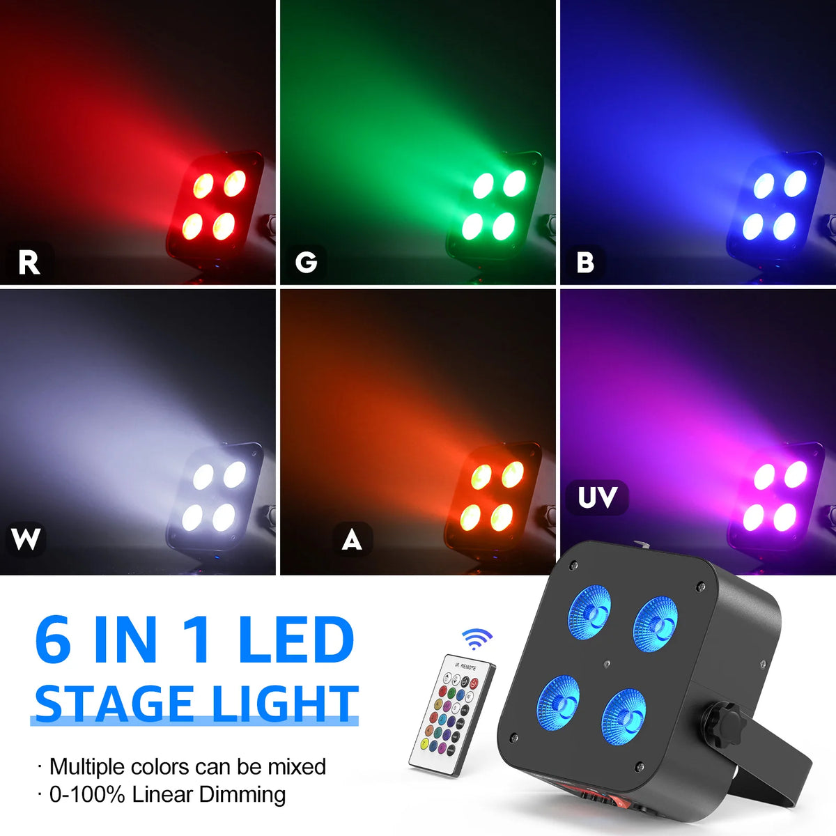 U'King Mini Rechargeable Par Stage Lights With Case