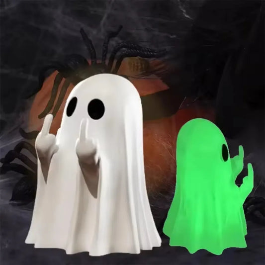 Whimsical Ghost Resin Figurine Spooky Halloween Shelf Decor