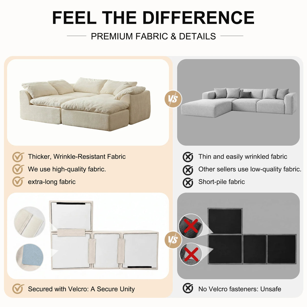 Yeflixvrau Modern Modular Sectional Sofa