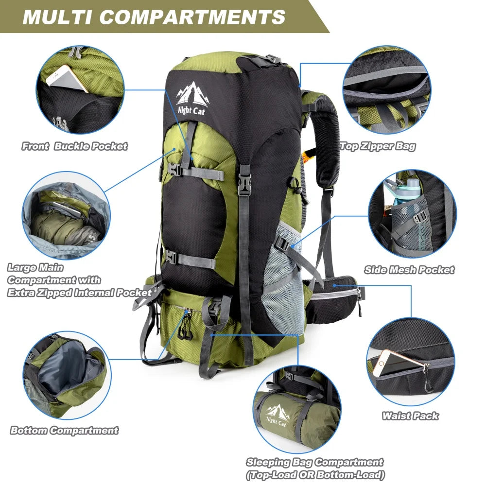 Night Cat Lightweight Hiking Backpack For Outdoor Camping