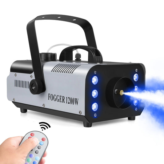 U'King 1200W Fog Machine with 6 LED Stage Party Lights